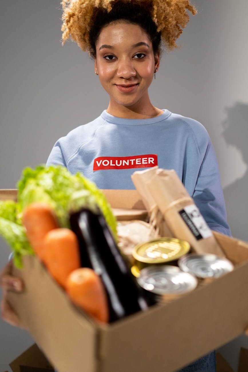 A Volunteer Distributing Relief Goods